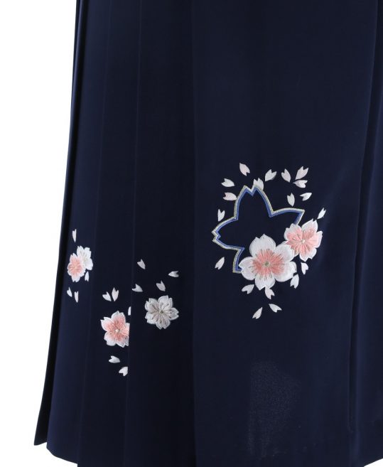 卒業式袴単品レンタル[刺繍]濃紺に桜刺繍[身長153-157cm]No.291